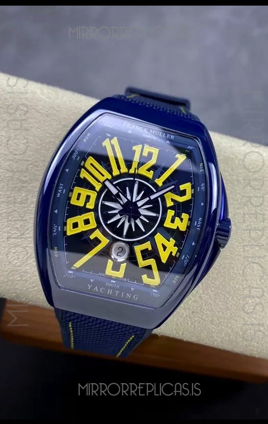 Franck Muller Vanguard Yachting Blue Ceramic 1:1 Mirror Swiss Replica Watch